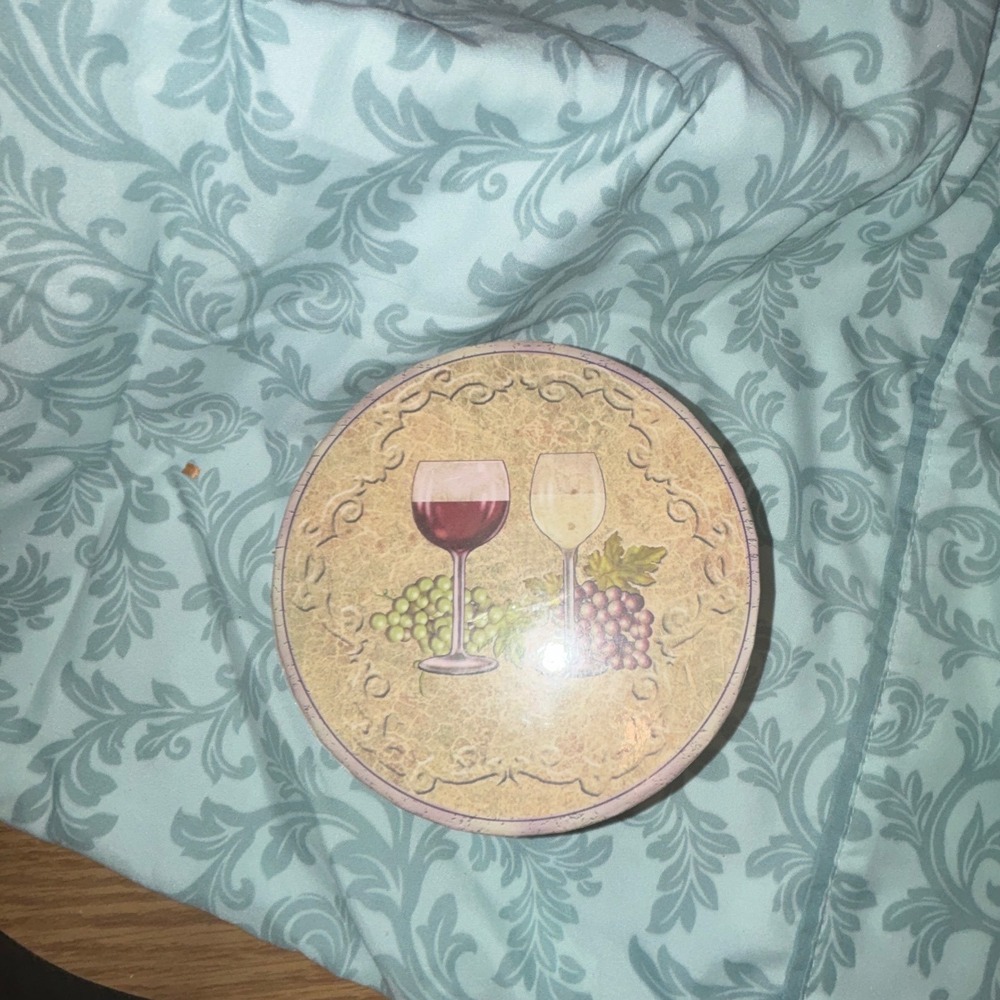 Vino Mini Plate Set 4 Market Decorative Coasters Wine Grapes